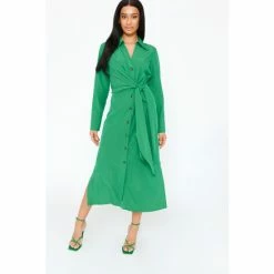 F&F FW Bridge Amalie Green Tie Front Shirt Dress -F&F Shop unnamed file 717
