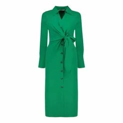 F&F FW Bridge Amalie Green Tie Front Shirt Dress -F&F Shop unnamed file 722