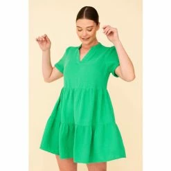F&F Green Tiered Double Cloth Mini Dress -F&F Shop unnamed file 730