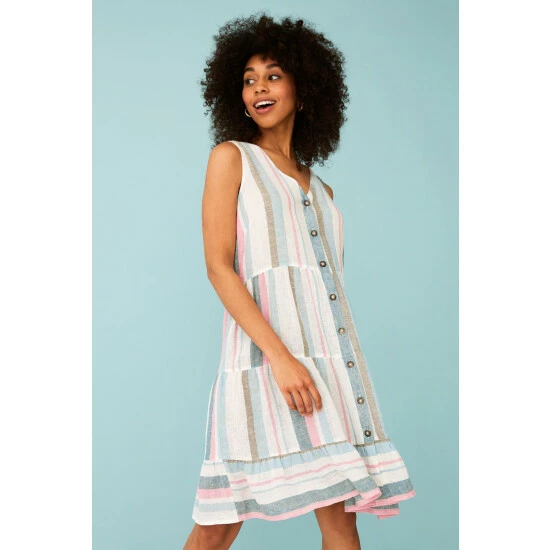 unnamed-file-736.jpg F&F Linen Stripe Mini White Dress -F&F Shop unnamed file 736