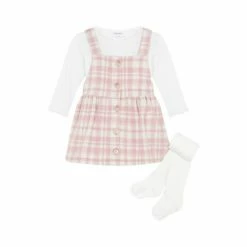 F&F Pink Check Pinny Set