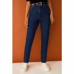F&F Blue Belted Mom Jeans