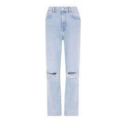 F&F Blue 90s Straight Leg Ripped Lightwash Jeans -F&F Shop unnamed file 858