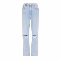 F&F Blue 90s Straight Leg Ripped Lightwash Jeans -F&F Shop unnamed file 859
