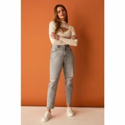 F&F Grey Mom Ripped Jeans 10 F&F Grey Mom Ripped Jeans -F&F Shop unnamed file 900