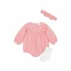 F&F Pink Broderie Romper With Tights -F&F Shop unnamed file 95