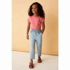 F&F Blue Denim Paperbag Mom Jeans