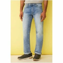 F&F Blue Straight Light Wash Jeans -F&F Shop unnamed file 984