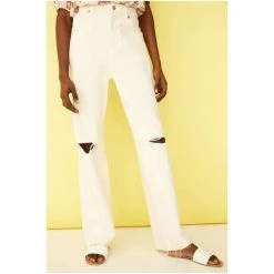 F&F Cream Ecru 90S Straight Leg Jeans